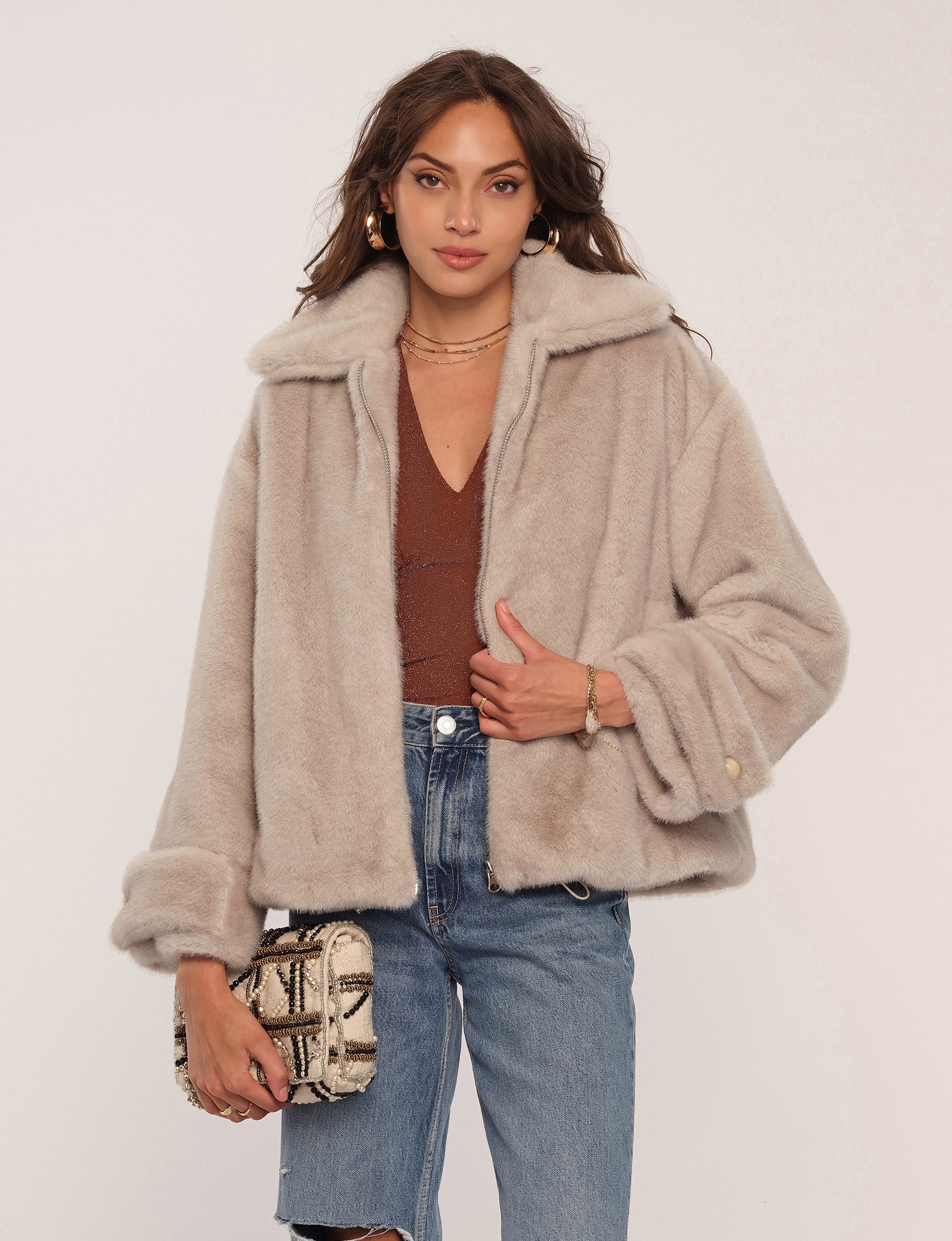 HEARTLOOM Faux Fur Coat top