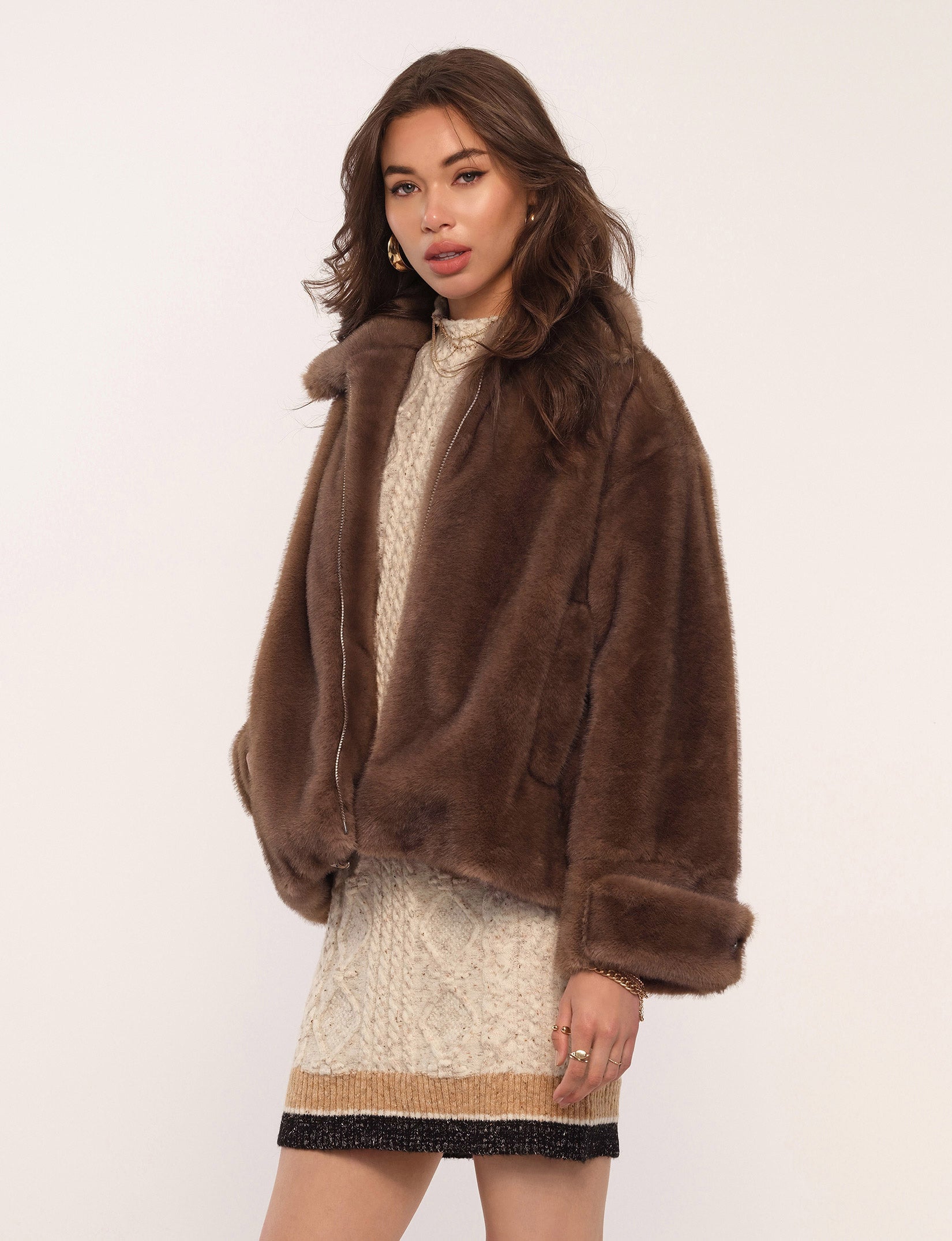 HEARTLOOM Faux Fur Coat top