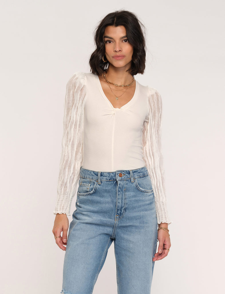 Free People In Your Arms Shirred Bodysuit